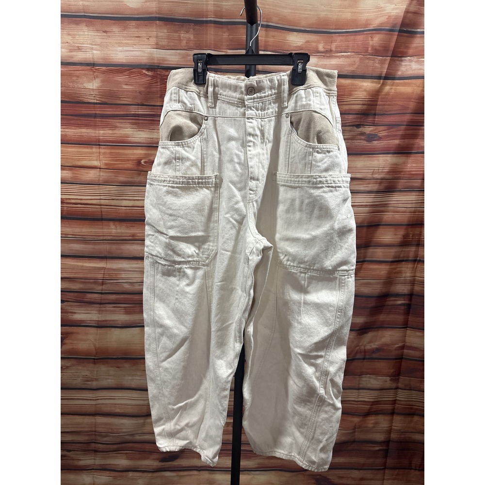 We The Free Sz Large New School Relaxed Jean Cream Color